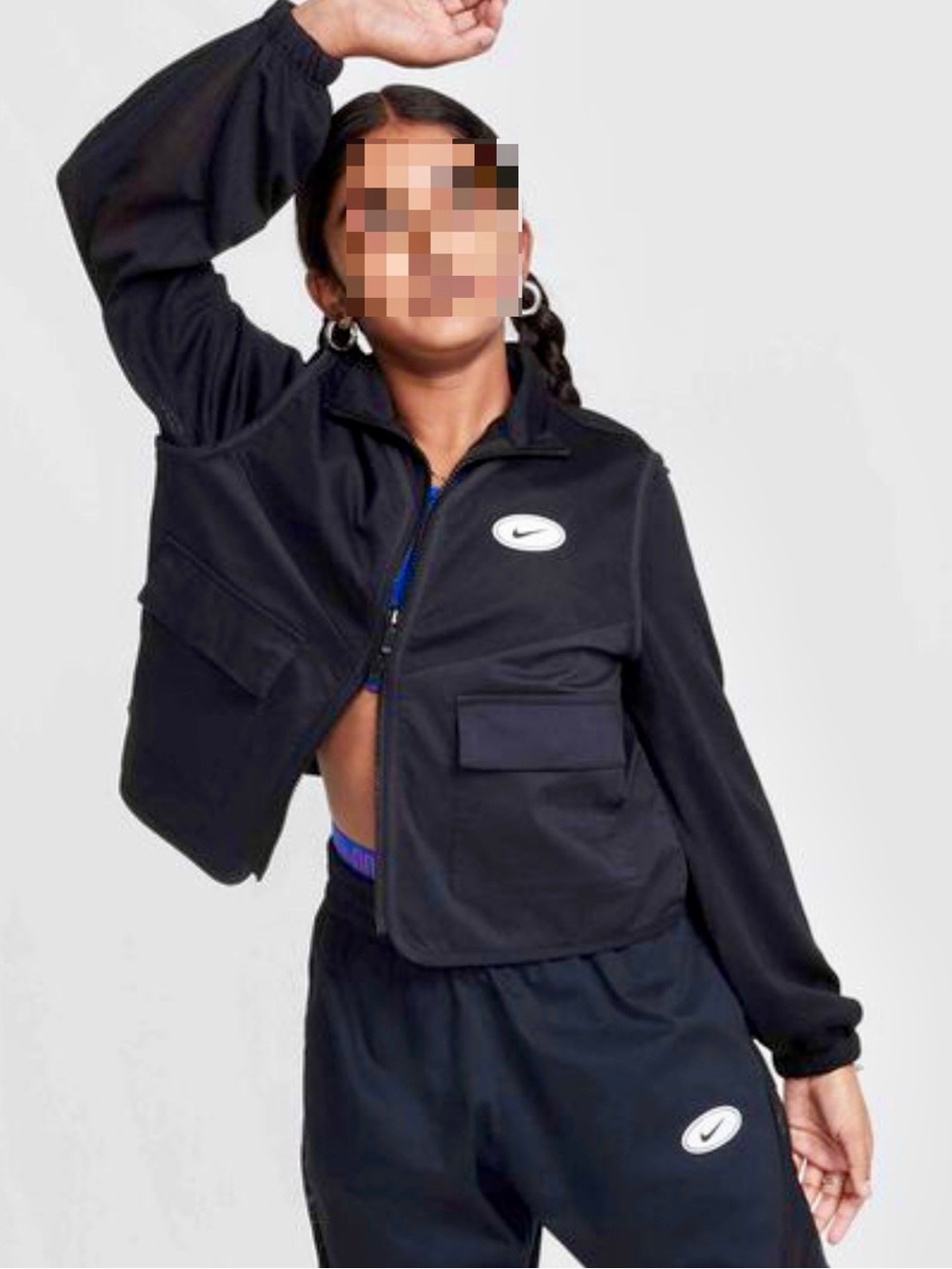 Nike red utility jacket Cropped Zip Jacket